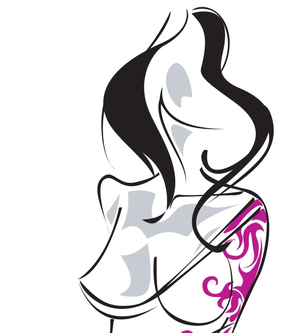 Tattoo girl free vector