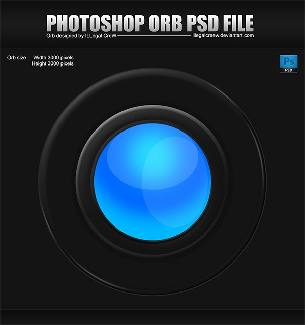 Free PSD blue orb