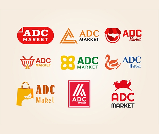 Set of food shop store market logo template vector image