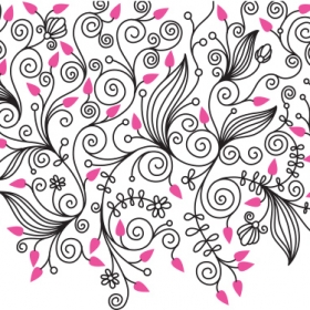 Floral swirls free vector