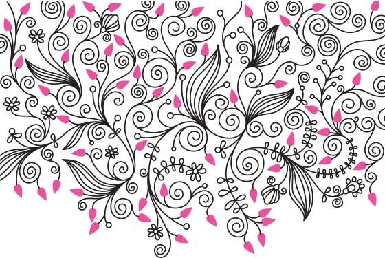 Floral swirls free vector