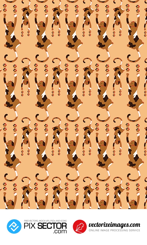 Beige pattern with cats preview