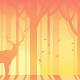 Morning In Forest vector illustration