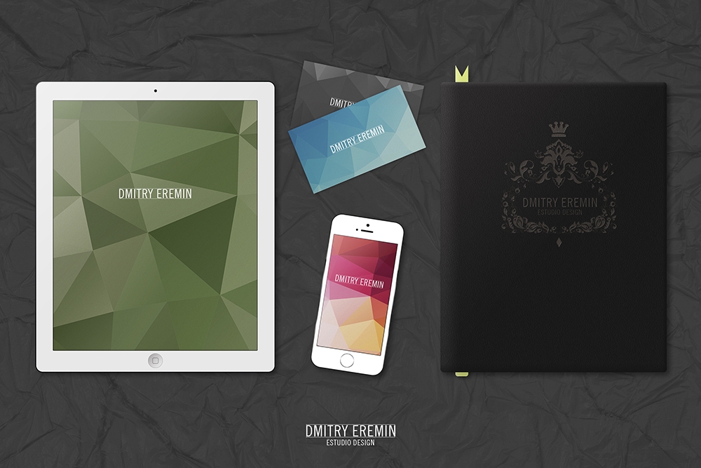 Business card iphone book ipad mockup