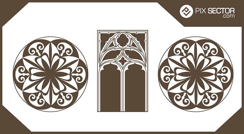 Free vector ornamental windows