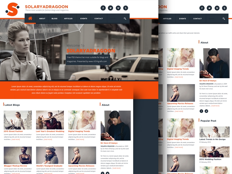 Free business web psd template