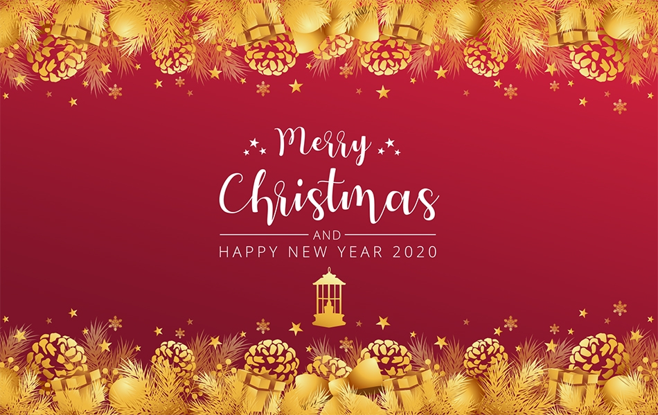 Elegant christmas banner 2020 free Vector