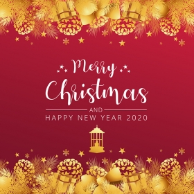 Elegant christmas banner 2020 free Vector