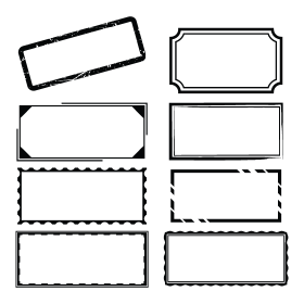 Free rectangle stamp template vector cad