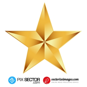 Free gold star vector clipart