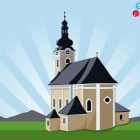 Church illustration free vector