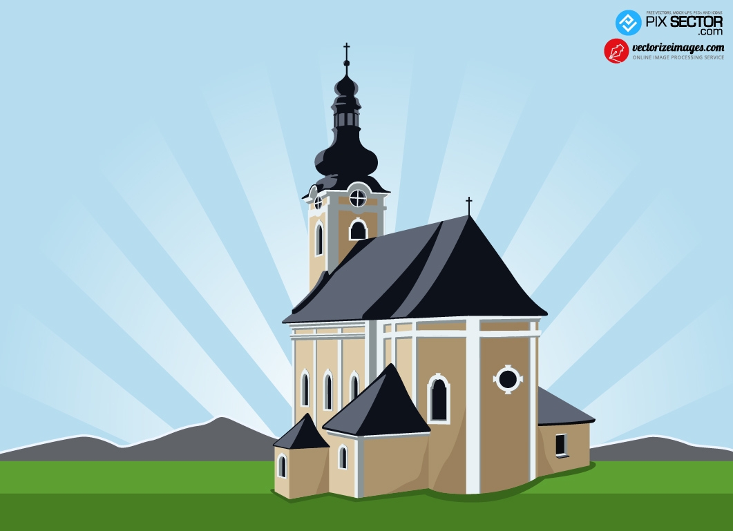 Church illustration free vector