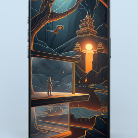 Mystical Temple Background for iPhone and Android