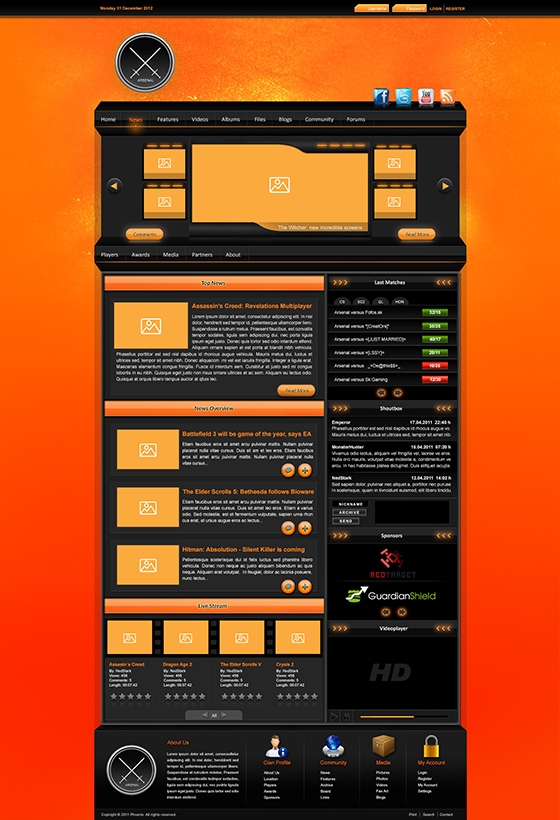 Game portal free psd template