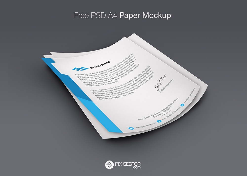 Letterhead mockup psd free