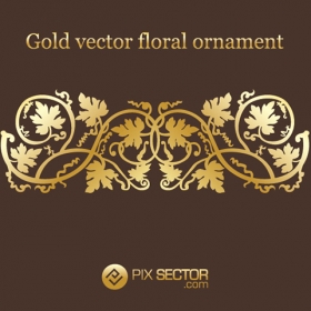 Gold vector floral ornament