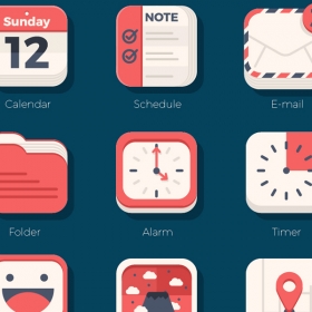 21 Flat iOs Icon Set