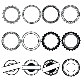 Free circle stamp template vector cad