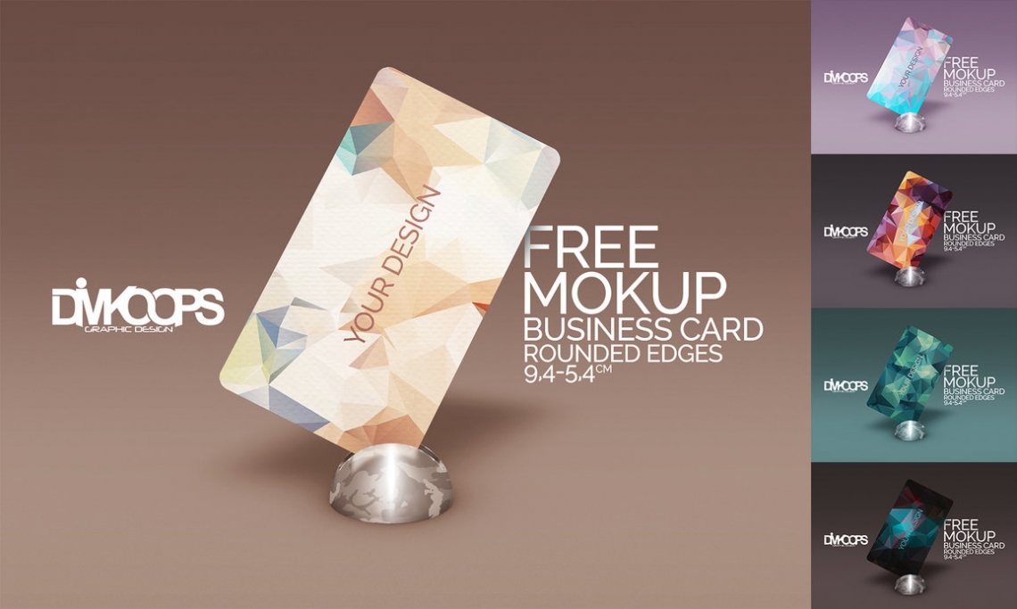 Mockup Business card Rounded edges