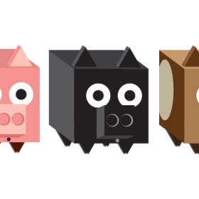 Square pigs vector