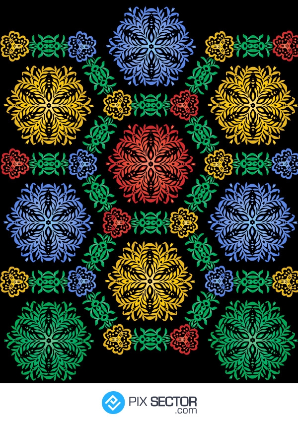 Slavic Traditional Folk ornamental pattern vector