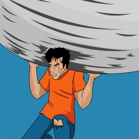 Free vector heavy burden