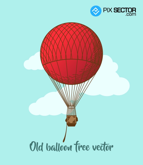 Old hot air balloon free vector