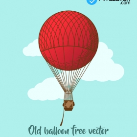 Old hot air balloon free vector