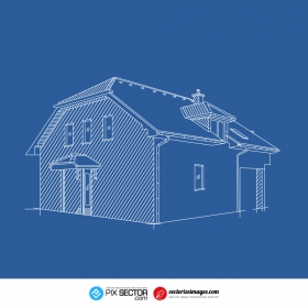 Free vector blueprint house