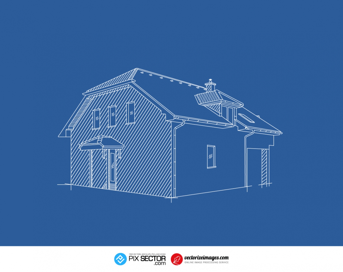 Free vector blueprint house