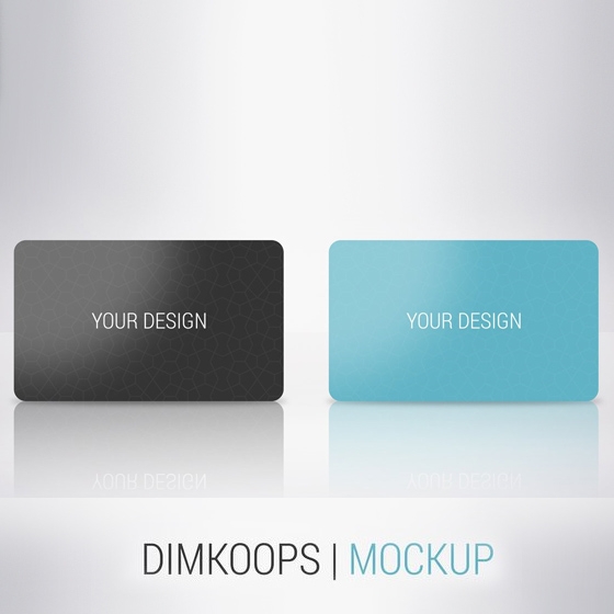 Plastic business card mockup psd