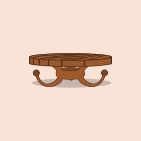 Rounded table vector 