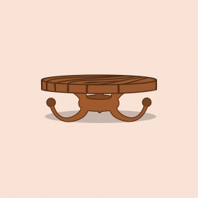 Rounded table vector 