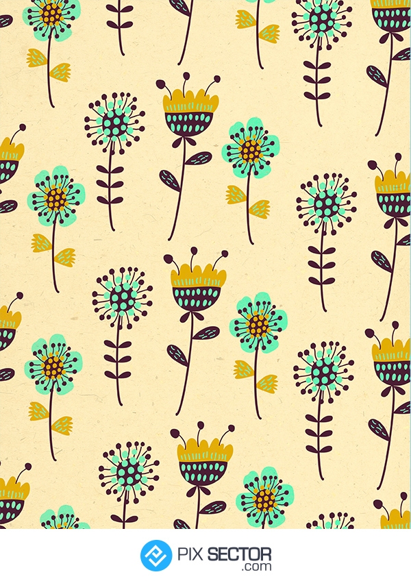 Doodle flowers pattern