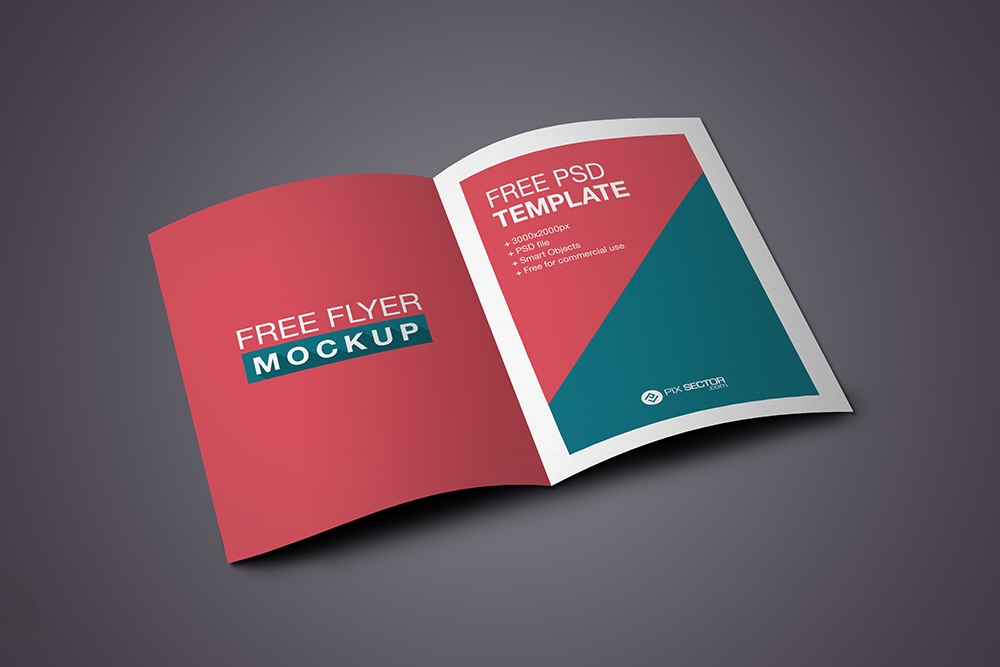 Flyer mockup inside free psd