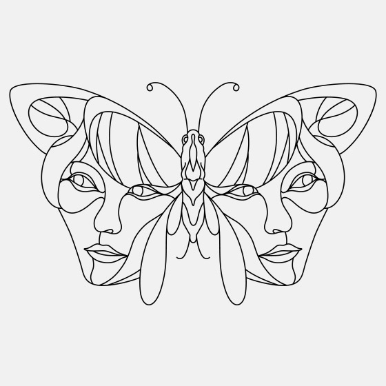 Abstract butterfly silhouette vector