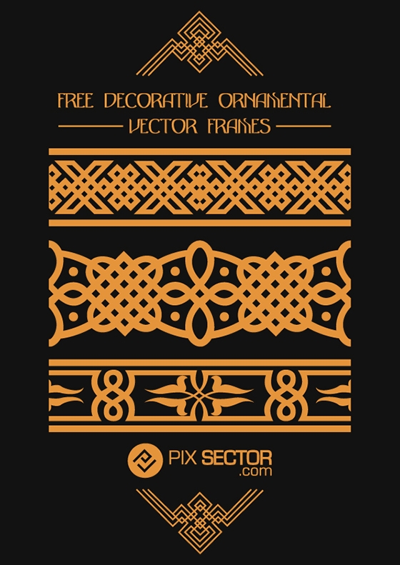 Free decorative ornamental vector frames