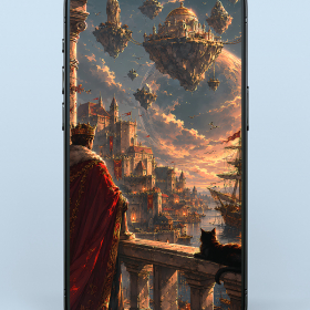 The Fantasy Port City wallpape...