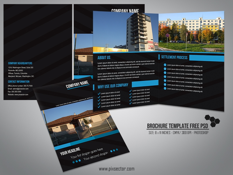 Dark brochure Free PSD