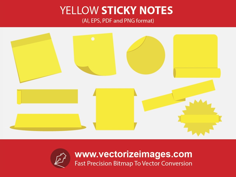 Yellow sticky notes vector