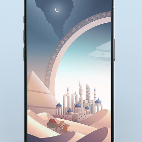 Desert planet with a Stargate Wallpaper for iPhone & Android