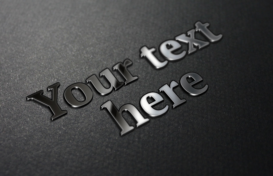 3D black text effect psd