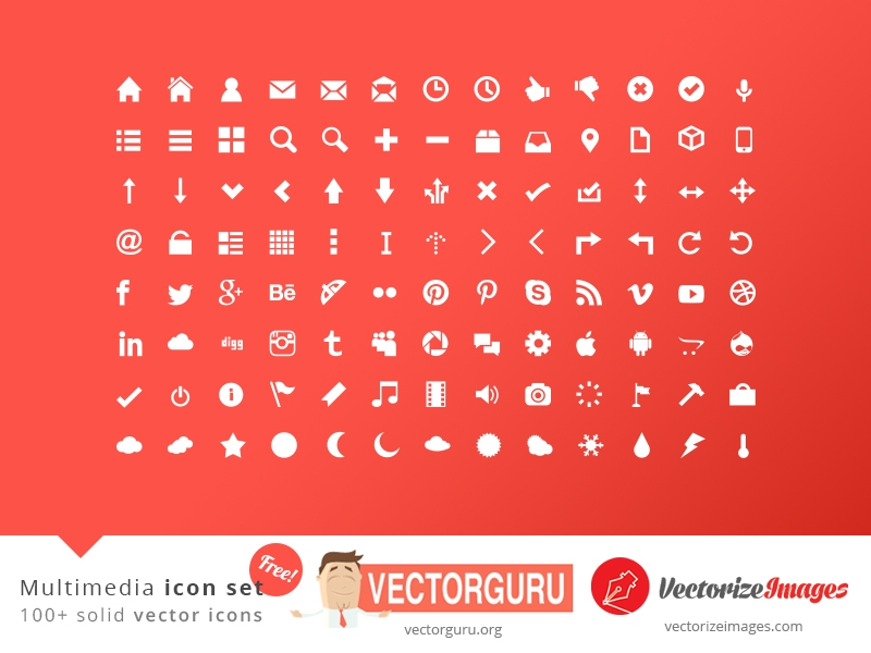 Free vector multimedia icon set