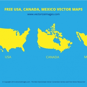 Usa canada mexico vector maps