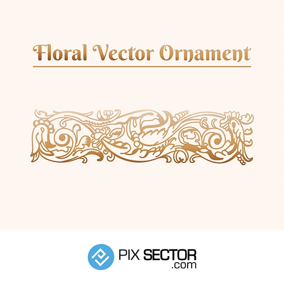 Bronze floral vector ornament