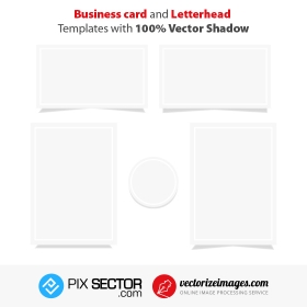 Business card and letterhead  templates with 100% Vector Shadow