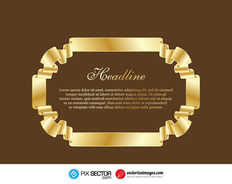 Free ribbon gold frame vector