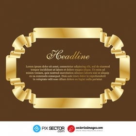 Free ribbon gold frame vector