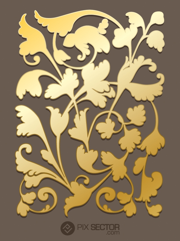 Gold floral pattern free vector