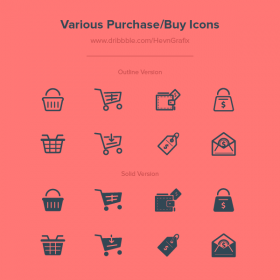 Various outline purchase icons